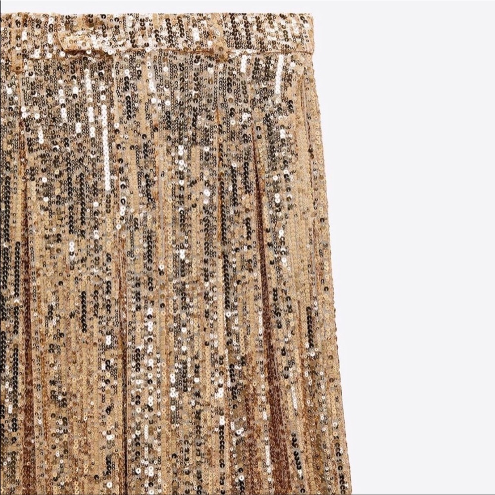 Zara sequin wide leg pants - Picture 10 of 16